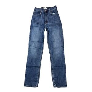 Abercrombie Fitch 90s Straight Ultra High Rise Dark Wash Denim Jeans Womens 25/0
